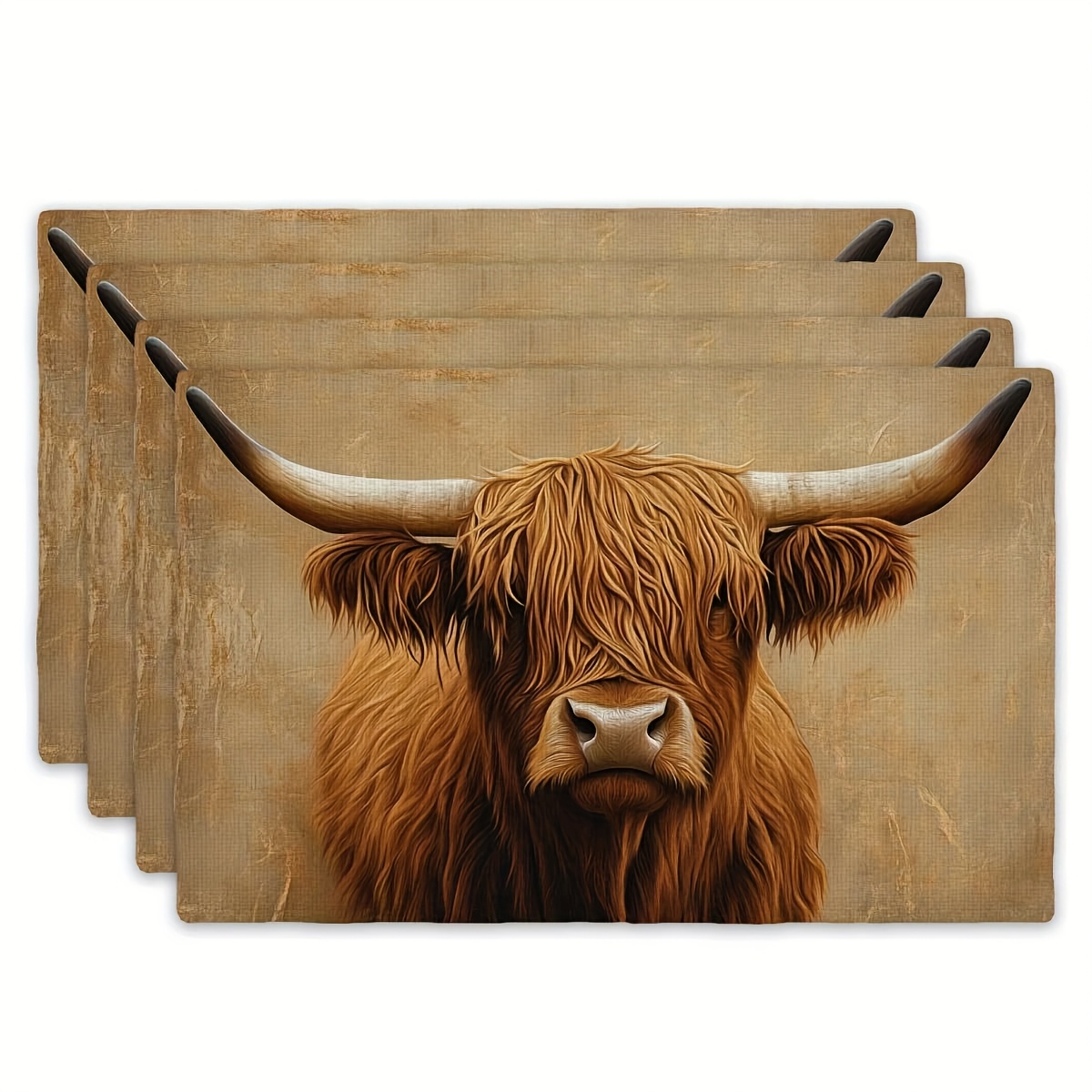 Coaster Sublimation Blank - Highland Cow Place Mats Set Of