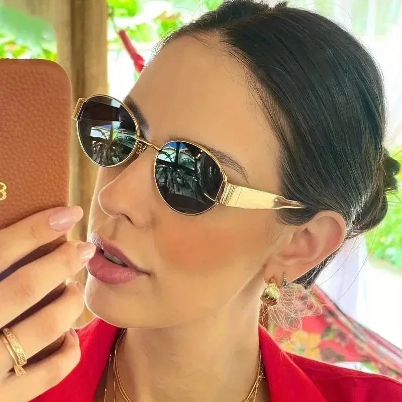 New Oval Sunglasses for Women  - огляд і ціна Metal Photo Panel