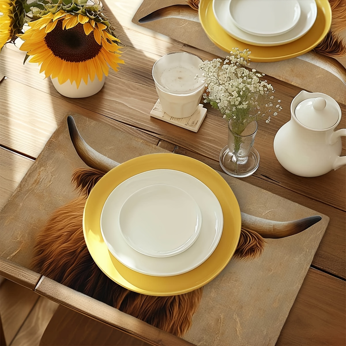 Highland Cow Place Mats Set Of - огляд і ціна Coaster Sublimation Blank