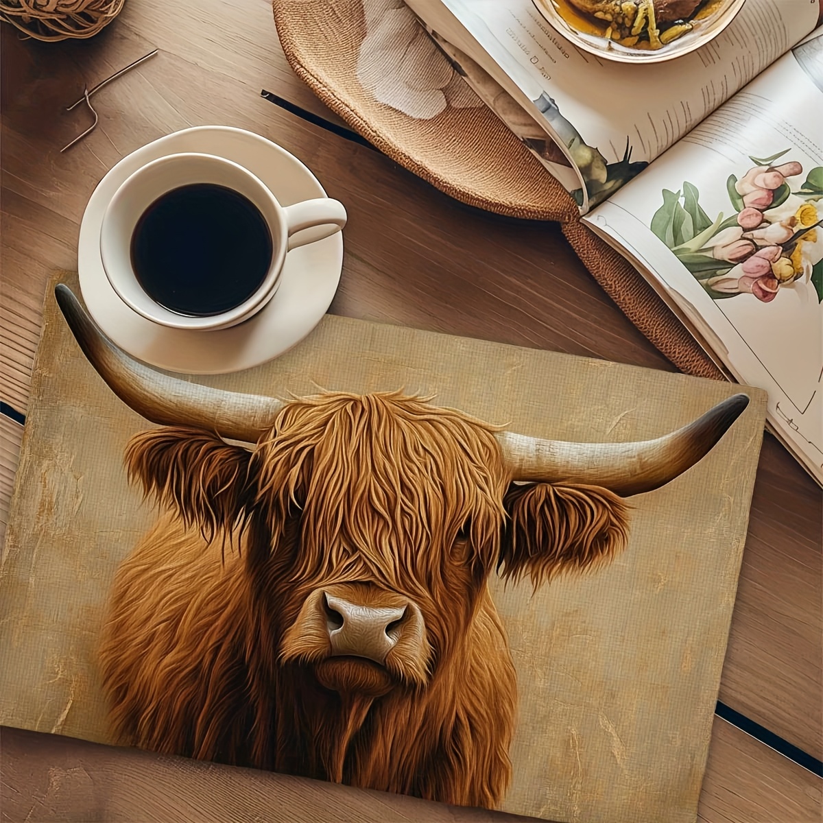 Highland Cow Place Mats Set Of - огляд і ціна Coaster Sublimation Blank